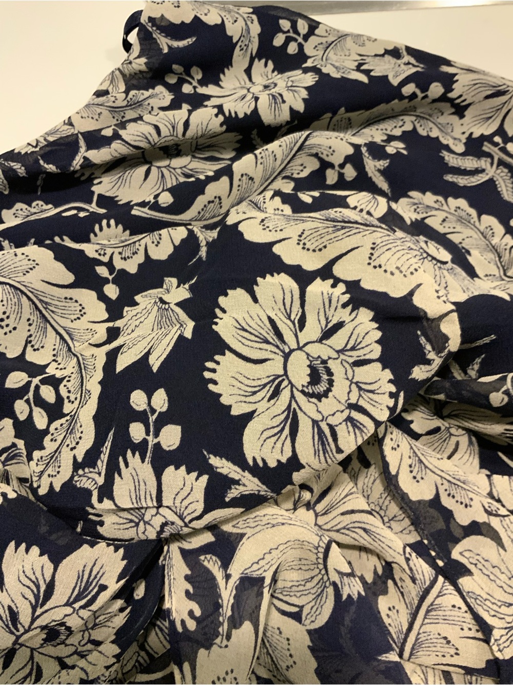 Lauren Ralph Lauren Navy and Cream Floral Maxi Skirt - Picture 13 of 14